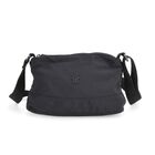 Crossbody-Tasche aus Nylon, mit mehreren Reißverschlussfächern und verstellbarem Schulterriemen, 24x15x9cm, Schwarz