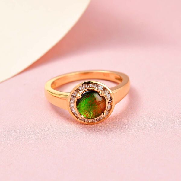 Ammolit und weißer Diamant-Ring - 1,28 ct. image number 2