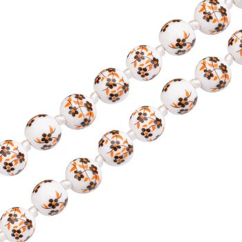 Keramik-Halskette, ca. 50 cm, silberfarben