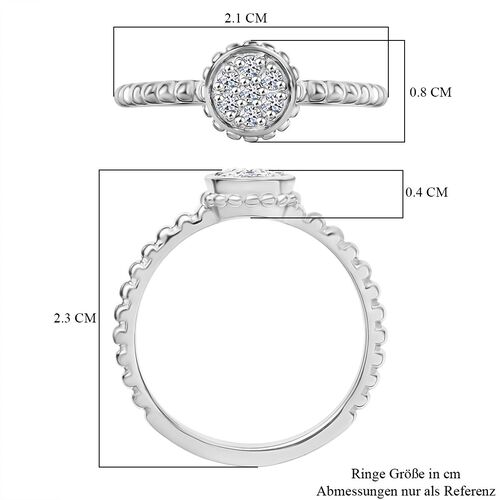 Lab Grown Diamant SI Ring 925 Silber rhodiniert (Größe 17.00) ca. 0,15 ct image number 6