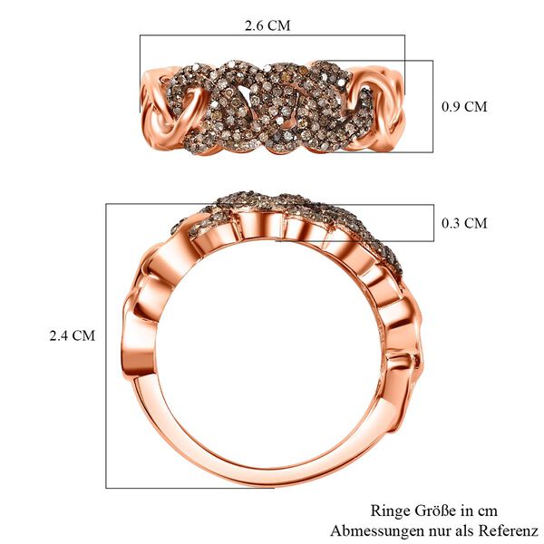 GP Amore Kollektion -Nat&uuml;rlicher Champagner Diamant und Kanchanaburi blauer Saphir-Ring - 0,51 ct. image number 7