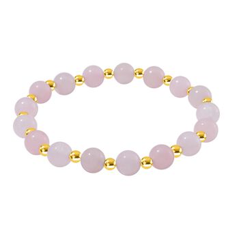 Rosenquarz Armband ca. Flexibles cm Standard gelb vergoldet ca. 60.00 ct