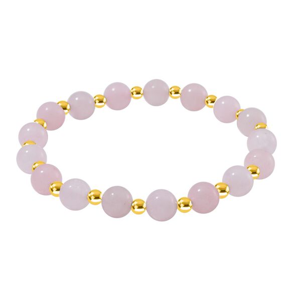 Rosenquarz Armband ca. Flexibles cm Standard gelb vergoldet ca. 60.00 ct