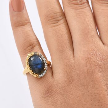 EverTrue AAA Labradorit und Zirkon Ring - 7,32 ct.