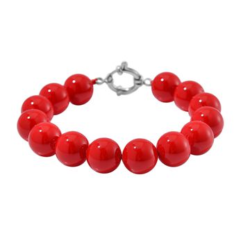 Rotes Muschelkernperle Armband