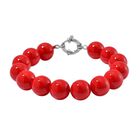 Rote Muschelkernperle Armband ca. 20 cm Reiner Edelstahl