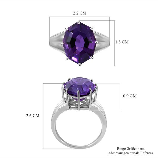 Afrikanischer Amethyst Ringe 925 Silber rhodiniert (Gr&ouml;&szlig;e 16.00) ca. 9.77 ct image number 4