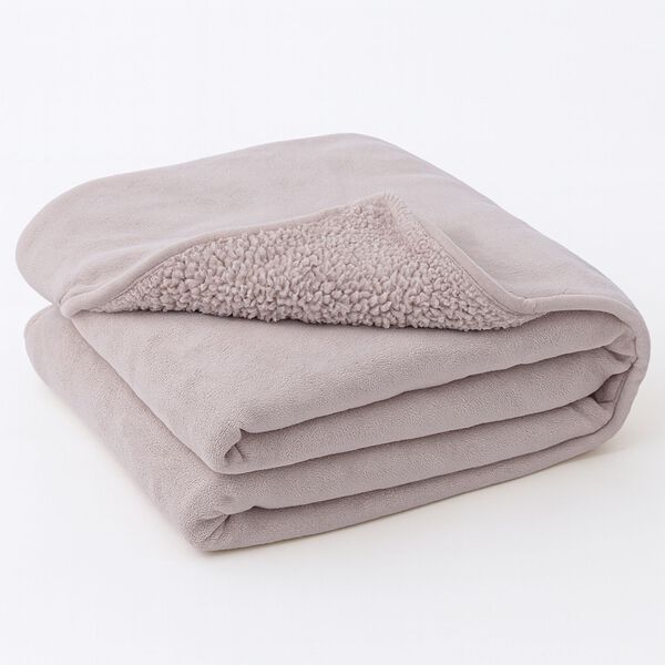 Doppellagige wasserdichte Decke aus Flanell und Sherpa, 150x200 cm, Beige image number 2