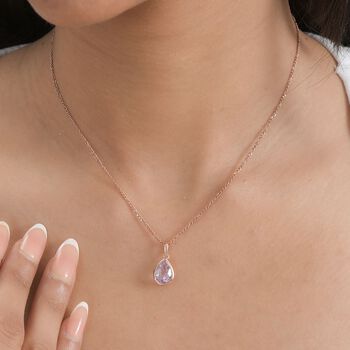 Rosa Amethyst Anh&auml;nger 925 Silber ros&eacute;vergoldet ca. 1.71 ct