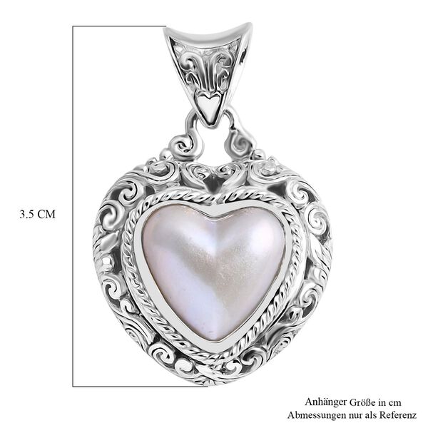 D'Joy Royal Bali - Blauer Mabe Perle Herz Anhänger image number 5