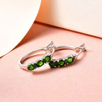 Nat&uuml;rliche Chromdiopsid-Creolen - 1,11 ct.