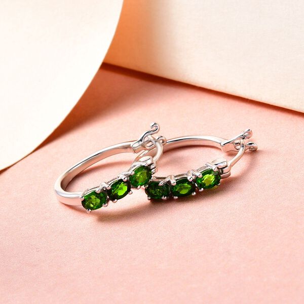 Nat&uuml;rliche Chromdiopsid-Creolen - 1,11 ct. image number 2