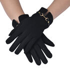 LA MAREY - Kaschmirwolle Handschuhe mit Schnalle, Größe 23x9 cm, Schwarz image number 1