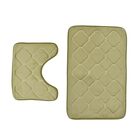 Homesmart 2er Set geprägte Flanell-Badematte mit rutschfester Unterseite (50x80cm), grün