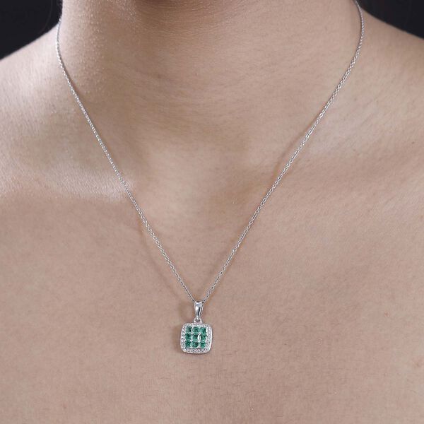 AAA Smaragd und Zirkon Anhänger - 1,07 ct. image number 3