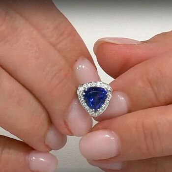 Rhapsody AAAA Tansanit, Wei&szlig;er Diamant Ohrringe 950 Platin ca. 4,00 ct.