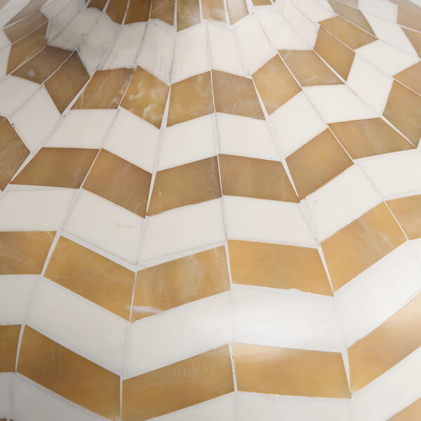 NAKKASHI - handgefertigte Tischlampe mit Zick-Zack Einlegearbeiten, Elfenbeinfarben image number 5