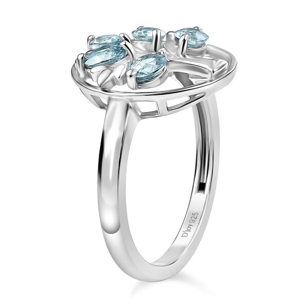 D'Joy AA Blauer Zirkon Ring 925 Silber rhodiniert (Gr&ouml;&szlig;e 21.00) ca. 1,29 ct image number 5