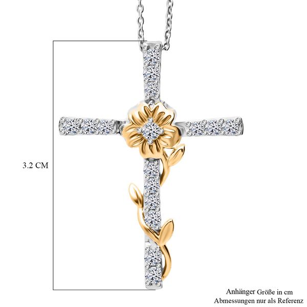 LUXURIANT SI-GH Labor Diamant zweifarbiger Anh&auml;nger mit 50cm Kette - 0,51 ct. image number 6