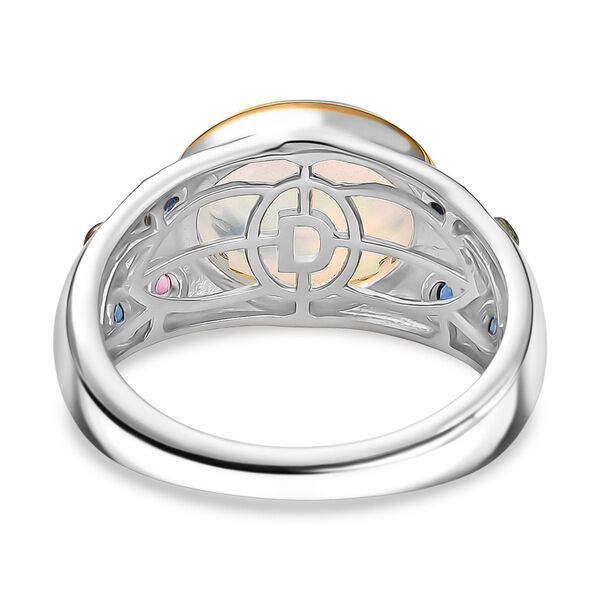 AA Nat&uuml;rlicher, &auml;thiopischer Welo Opal, Mehrfarbig Saphir Ring 925 Silber rhodiniert (Gr&ouml;&szlig;e 17.00) ca. 3,20 ct image number 6