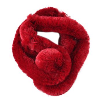 Superweiche Kunstfell-Schal, Gr&ouml;&szlig;e 13x65cm, Rot