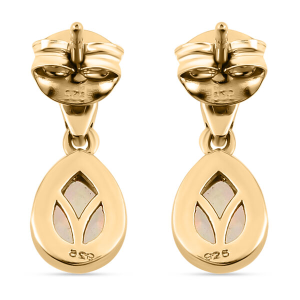 Natürliche, äthiopische Opal und weiße Zirkon-Ohrhänger - 0,94 ct. image number 5