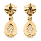 Natürliche, äthiopische Opal und weiße Zirkon-Ohrringe, 925 Silber vergoldet ca. 0,94 ct image number 4
