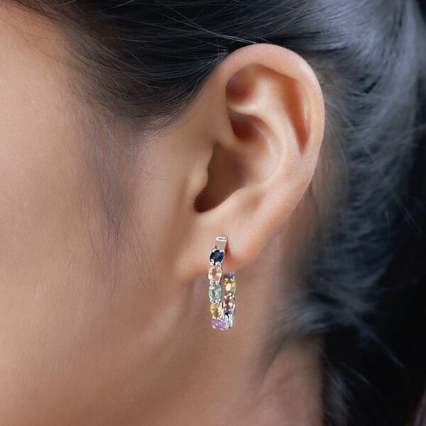 Mehrfarbiger Saphir-Creolen - 4,53 ct. image number 3