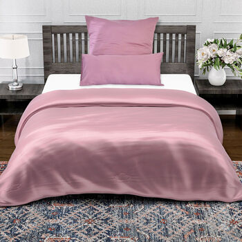 Serenity Night - 100% Bambus-Steppdecke mit Bambusf&uuml;llung und 2er-Set Bambus-Kissenbez&uuml;ge Rosa