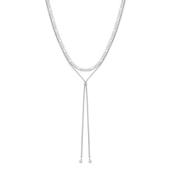 Kristall Y-Halskette,, ca. 52 cm, Silberfarben