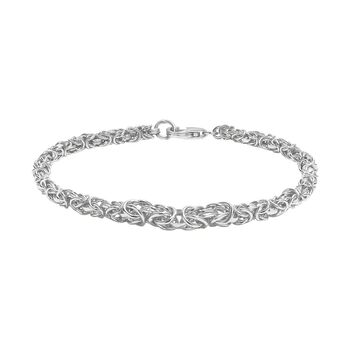 Handgefertigte Verlaufs K&ouml;nigskette Armband, 925 Silber rhodiniert ca. 19 cm ca. 9,51g