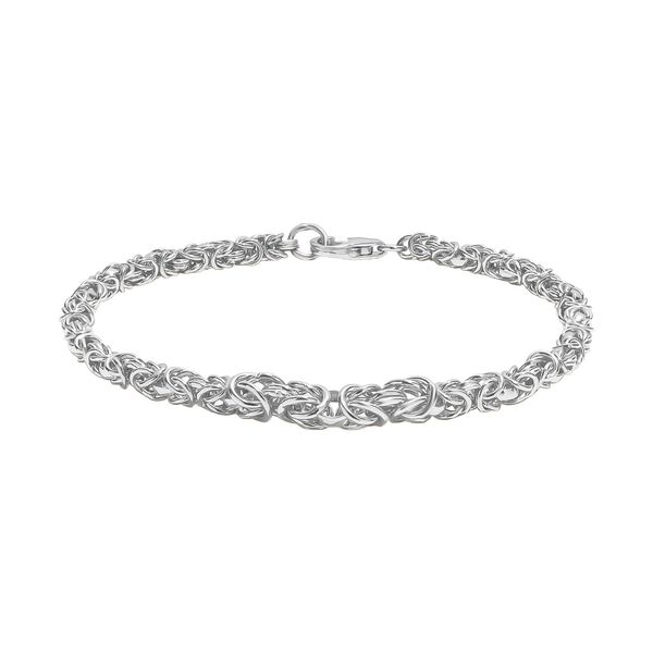 Handgefertigte Verlaufs K&ouml;nigskette Armband, 925 Silber rhodiniert ca. 19 cm ca. 9,51g