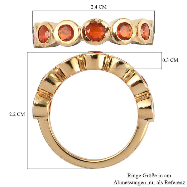 Purpurroter Feuer Opal 7 Stein Ring 925 Silber vergoldet  ca. 0,83 ct image number 7