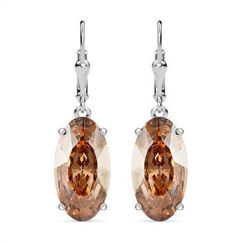 Goldener Kristall Ohrringe, 925 Silber