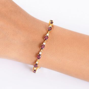 D'Joy Rhodolith Granat und Zirkon 18cm Armband - 10,46 ct.