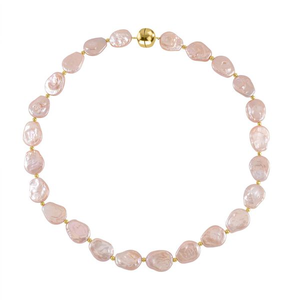 14-16mm Pfirsich S&uuml;&szlig;wasserperlen-Halskette