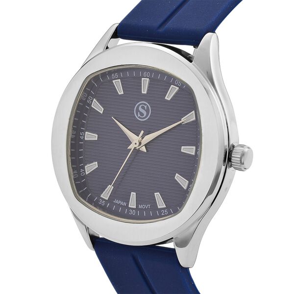 STRADA - Armbanduhr Legierung, silberfarben, Zifferblatt Blau-Hydraulic, 3 ATM wasserdicht image number 3