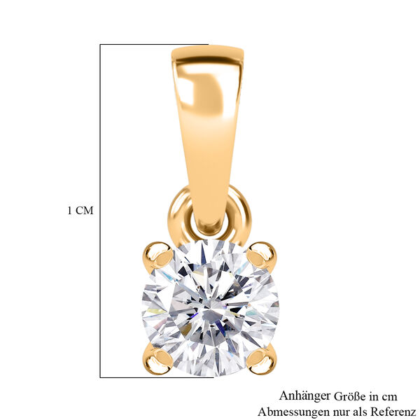 Moissanit Anh&auml;nger, 925 Silber 750 Gelbgold Vermeil - 0,22 ct. image number 6