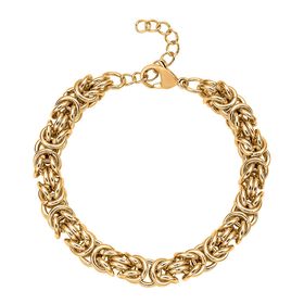 Byzantinische Königsarmband, Edelstahl, ca. 19 cm mit 3.75 cm extender, ca. 38.00g, Goldfarben