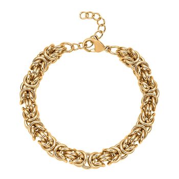 Byzantinische K&ouml;nigsarmband, 316L Edelstahl , ca. 19 cm mit 3.75 cm extender, ca. 38.00g, Goldfarben