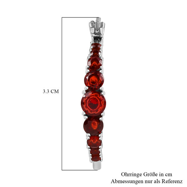 Roter Granat Ohrringe  Edelstahl ca. 4.34 ct image number 4