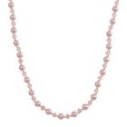 Rosa Muschelkernperle, Rosenquarz Halskette ca. 45 cm+ 5 cm Extender, Standard gelb vergoldet