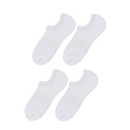 4er Set - Bambussocken mit Silikonferse, 26-30cm, 41-47, Weiß