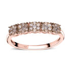 Nat&uuml;rlicher Champagner Diamant Ring 925 Silber Ros&eacute;gold Vermeil (Gr&ouml;&szlig;e 16.00) ca. 0.50 ct