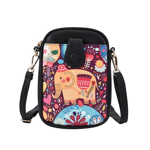 Crossbody Tasche aus Kunstleder, Elefant mit Hut image number 0