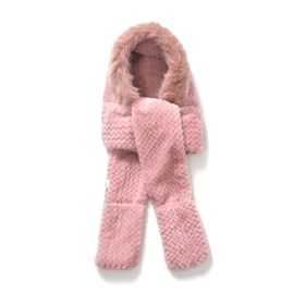 Plüsch Hut-und-Schal-Set, Winddicht und kuschelig, rosa