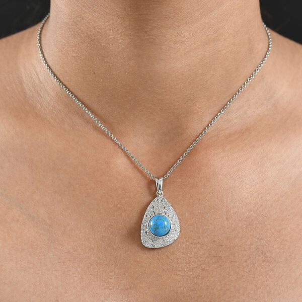 Blaues Türkis Schmuckset ca. 4.00 ct image number 2