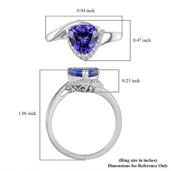 Rhapsody AAAA Tansanit, Wei&szlig;er Diamant Ring 950 Platin (Gr&ouml;&szlig;e 19.00) ca. 2,84 ct image number 5