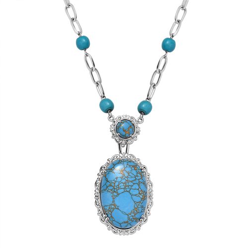 Blaue Türkis Halskette, 45 cm - 38,13 ct. image number 0