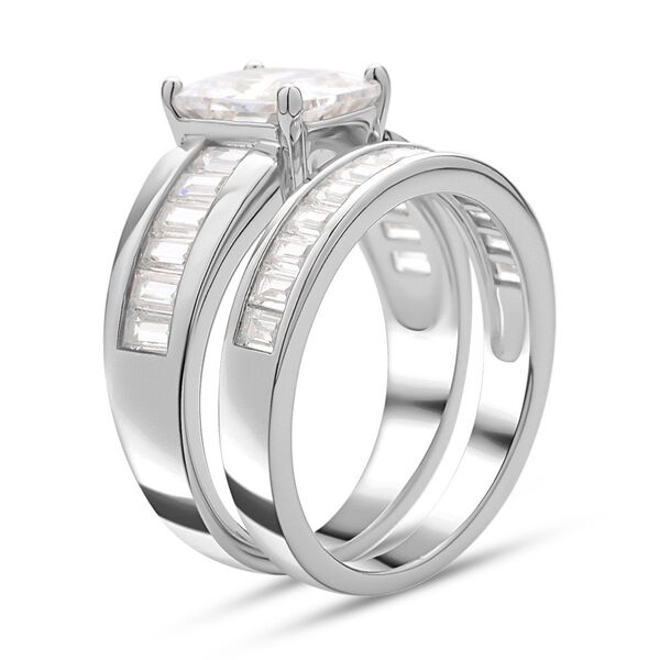 Wei&szlig;er Zirkonia, 2 Ringe im Schmuckset, Messing ca. 8,10 ct image number 4